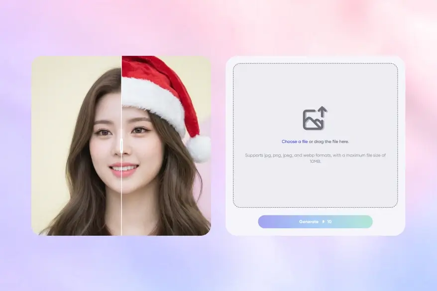 Aggiungi cappello di Natale alla foto con AI